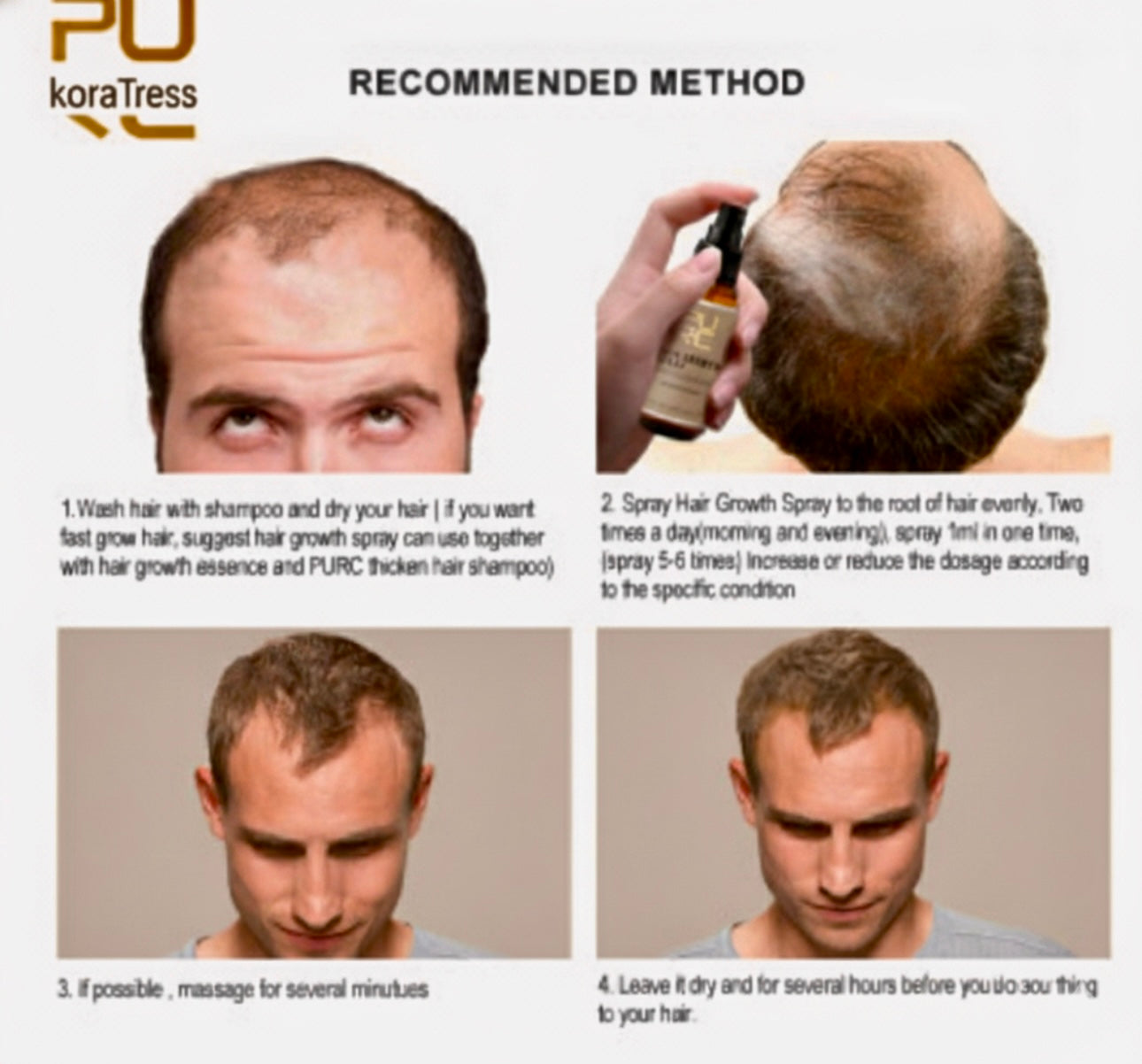 KoraTress Natural Hair Growth Spray - Ginger Root Strength formula